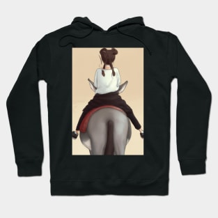 Young Girl on a Donkey - Greeting Card and Prints Hoodie